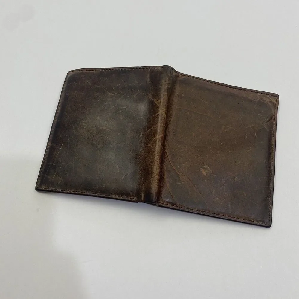 F&L Classic‎ Brown Genuine Leather Bifold Wallet RFID Safe Vintage